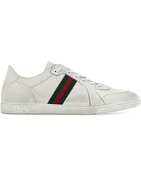 Gucci - White Leather Stretch Sneakers - Lyst