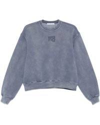 Alexander Wang - Essential Terry Crew Sweatshirt W/ Puff Paint Logo - Lyst