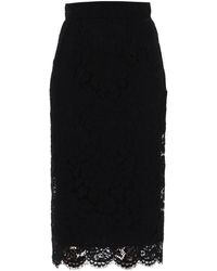 Dolce & Gabbana - Falda de lápiz de encaje con silueta de tubo - Lyst