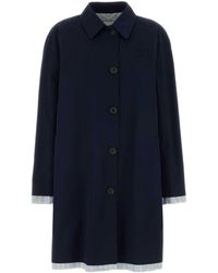 Miu Miu - Dark Poplin Trench Coat - Lyst