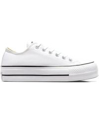 Converse - Sneaker Chuck Taylor All Star Platform Canvas Bianco/Nero/Bianco - Lyst