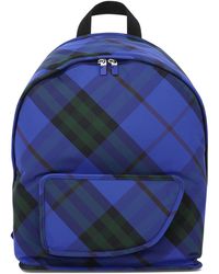 Burberry - "Check" Nylon Backpack - Lyst