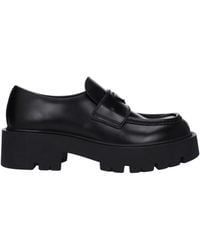 Prada - Mannens Leren Zwarte Loafers - Lyst