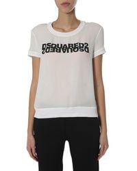 DSquared² - Sheer Lightweight Round Neck T-Shirt - Lyst