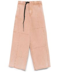 White Sand - Cotton Wide-Leg Trousers - Lyst