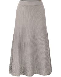 Elisabetta Franchi - Metallised Viscose Midi Skirt - Lyst