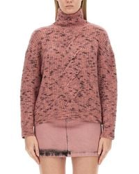 Moschino - Textured Knit Turtleneck Shirt - Lyst