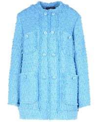 Dolce & Gabbana - Giacca Di Miscela Di Cotone Azzurro - Lyst