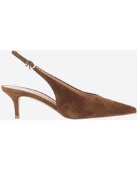 Gianvito Rossi - Suede Leather Slingback - Lyst
