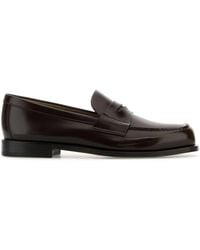 Prada - Chocolate Leather Loafers - Lyst