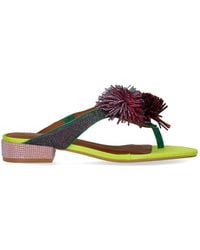 Kurt Geiger - Pom Pom Multicolored Thong Sandal - Lyst