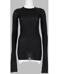 Rick Owens - Long-Sleeved T-Shirt Viscose Silk T-Shirts - Lyst