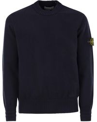 Stone Island - Jumper del cuello de la tripulación de la mezcla de algodón de la isla de piedra - Lyst