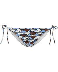 Prada - Printed Stretch Nylon Bikini Bottom - Lyst