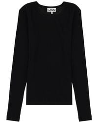 Ganni - Solid Round Neck Top - Lyst