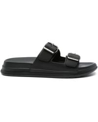 Tommy Hilfiger - Leather Sandals With Double Strap - Lyst