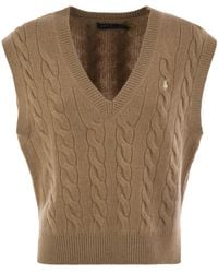 Polo Ralph Lauren - Wool And Cashmere Cable-Knit Vest - Lyst