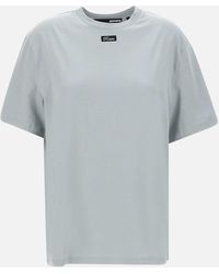 ROTATE BIRGER CHRISTENSEN - Roteer Birger Christensen Dunne Katoenen Jersey T -shirt In Lichtblauw - Lyst