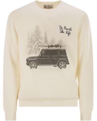 Mc2 Saint Barth - Heron Pullover mit Rundhalsausschnitt und Stickerei auf der Vorderseite - Lyst