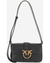 Pinko - Love One Mini Bolso de cuero - Lyst
