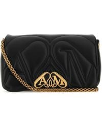 McQueen - Seal Logo Small Leather Crossbody Bag - Lyst
