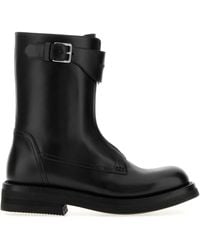 McQueen - Leather Biker Boots - Lyst