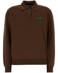 Prada - Silk Blend Polo Shirt - Lyst