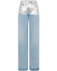 Rabanne - Jeans With Metallic Detail - Lyst