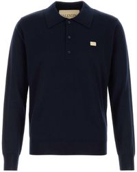 Valentino Garavani - Midnight Wool Polo Shirt - Lyst