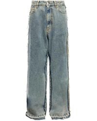 MM6 by Maison Margiela - Relaxed Wide-Leg Jeans With Distressed Edges - Lyst