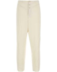 Saint Laurent - Ivory Satin Pant - Lyst