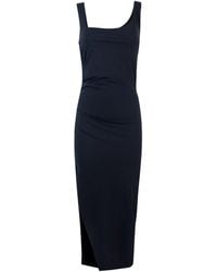 Patrizia Pepe - Abito Midi Con Spacco Nero - Lyst