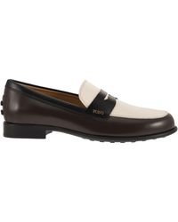 Tod's - Two-Tone Calfskin Leather Loafers - Lyst