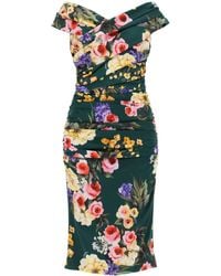 Dolce & Gabbana - Rose Garden Draped Midi -jurk - Lyst