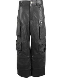 Fermas.club - Leather Cargo Pants - Lyst