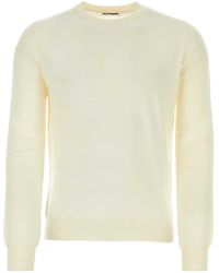 Jil Sander - Ivory Wool Sweater - Lyst