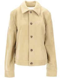 Ami Paris - Veste Boutonnee De Coeur En Cuir - Lyst
