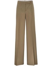 Max Mara - Mxsbronte-broek Van Scheerwol En Zijde Met Wijde Pijpen - Lyst