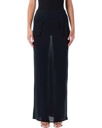 Jean Paul Gaultier - Long Sheer Skirt With Lingerie Details - Lyst