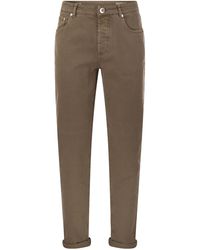 Brunello Cucinelli - Five Pocket Pantalons en ajustement traditionnel dans le confort léger Denim teint - Lyst