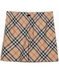 Burberry - Short With Check Pattern - Lyst