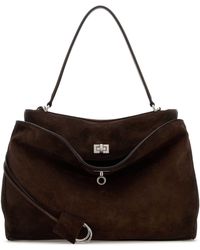 Balenciaga - Dark Suede Medium Rodeo Handbag - Lyst