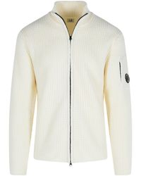 C.P. Company - Ivory Wool Blend Sweater - Lyst