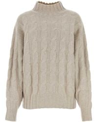 LeKasha - Melange Sand Cashmere Sweater - Lyst