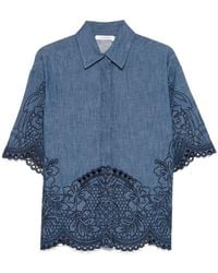 Zimmermann - Short Sleeve Embroidered Top - Lyst