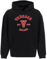Versace - Capuchon Cotton Logo Sweatshirt - Lyst