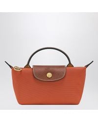 Longchamp - Le Pliage Original Brick-Coloured Clutch Bag - Lyst