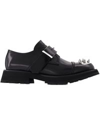 McQueen - Loafers Met Studs In Zwart Leer - Lyst