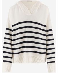 Allude - Kaschmir-Streifenpullover - Lyst