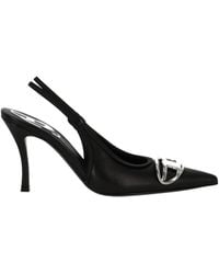 DIESEL - D-Venus Slingback-Pumps Aus Nappaleder Mit Hohem Absatz Und Oval D-Logo - Lyst